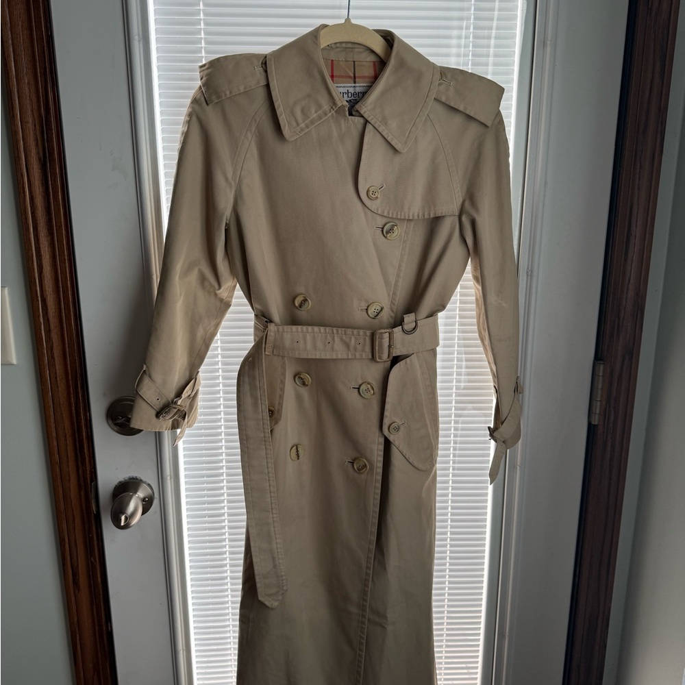 Vintage Burberry Trench Coat Nova Check XS 2 Timeless